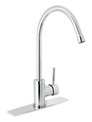 46765 - Monomando para fregadero, cuello alto, cromo, Foset Tubig