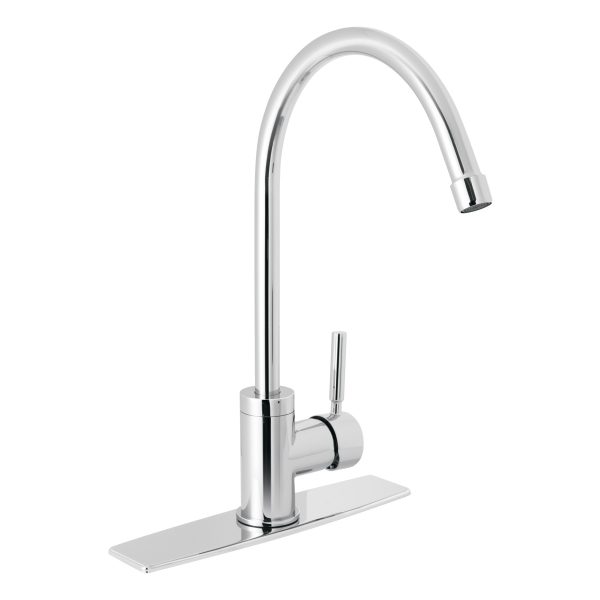 46765 - Monomando para fregadero, cuello alto, cromo, Foset Tubig