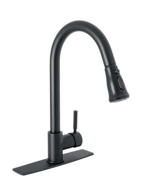 46770 - Monomando para fregadero,cuello extraible,negro mate,Tubig