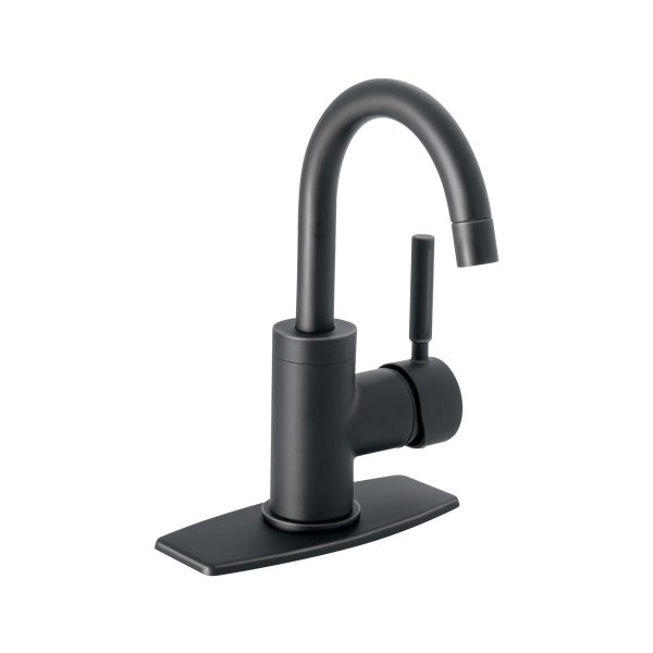 46764 - Monomando corto para lavabo, negro mate, Foset Tubig