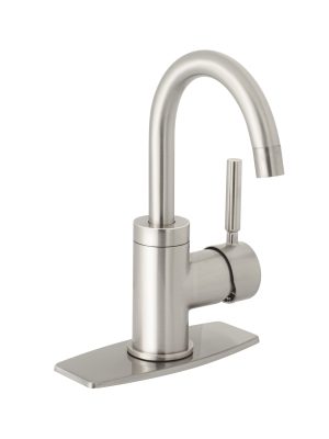46763 - Monomando corto para lavabo, satín, Foset Tubig