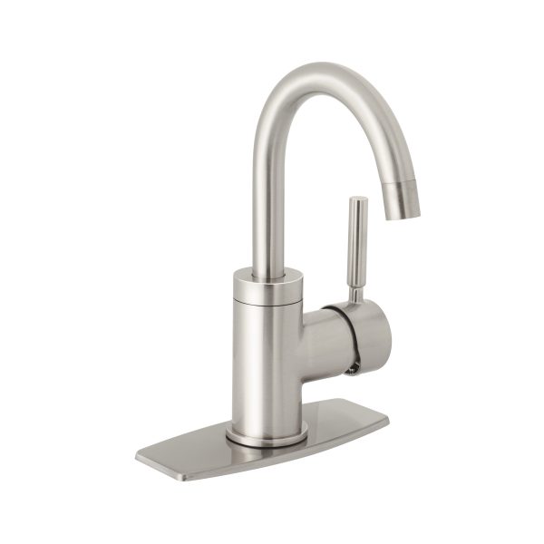 46763 - Monomando corto para lavabo, satín, Foset Tubig