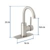 46763 - Monomando corto para lavabo, satín, Foset Tubig
