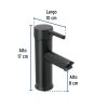 47792 - Monomando corto negro para lavabo, Foset Tubig