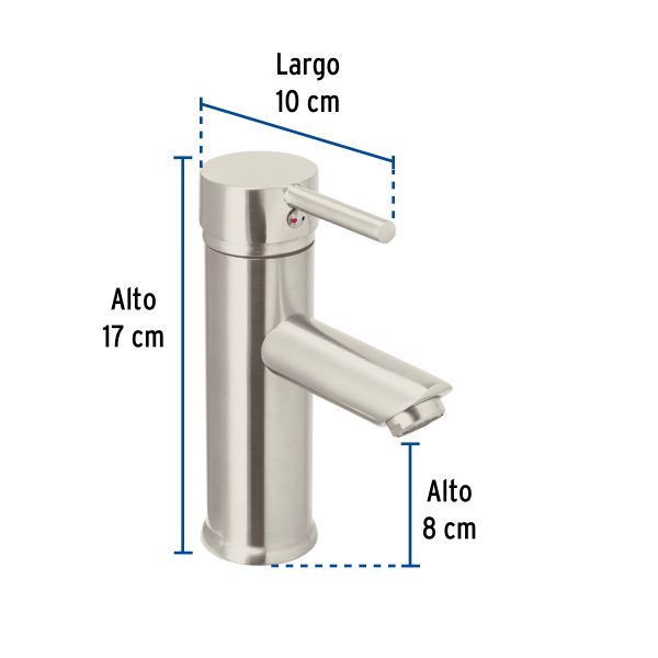47791 - Monomando corto satín para lavabo, Foset Tubig