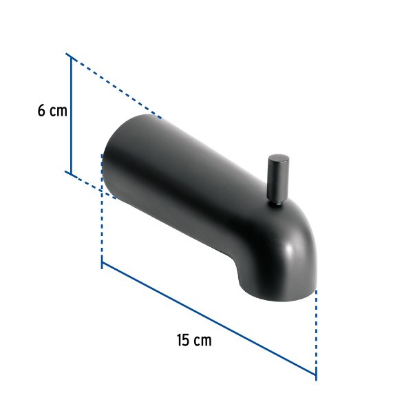 47484 - Salida de tina con desviador, negro, FOSET TÚBIG
