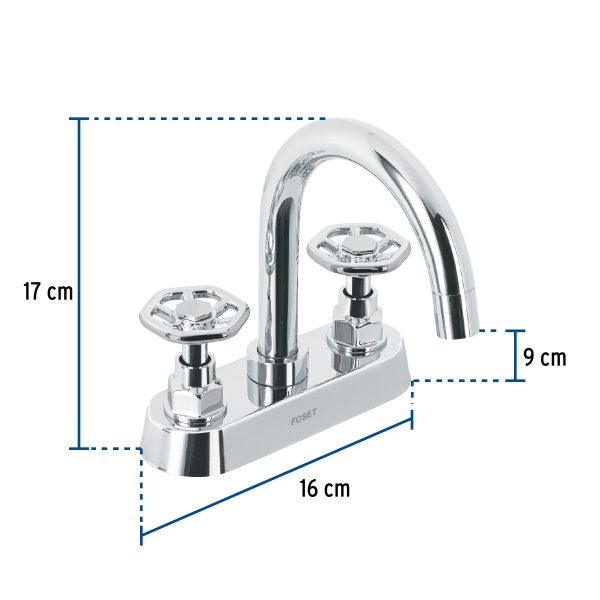 46753 - Mezcladora p/lavabo, bar, manerales redondos, cromo, Tubig