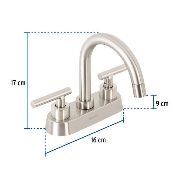 46751 - Mezcladora p/lavabo, bar, manerales palanca, satín, Tubig