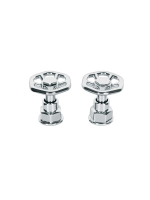 46869 - Juego de 2 manerales para mezcladora, volante, cromo, Tubig