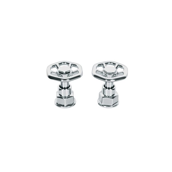 46869 - Juego de 2 manerales para mezcladora, volante, cromo, Tubig