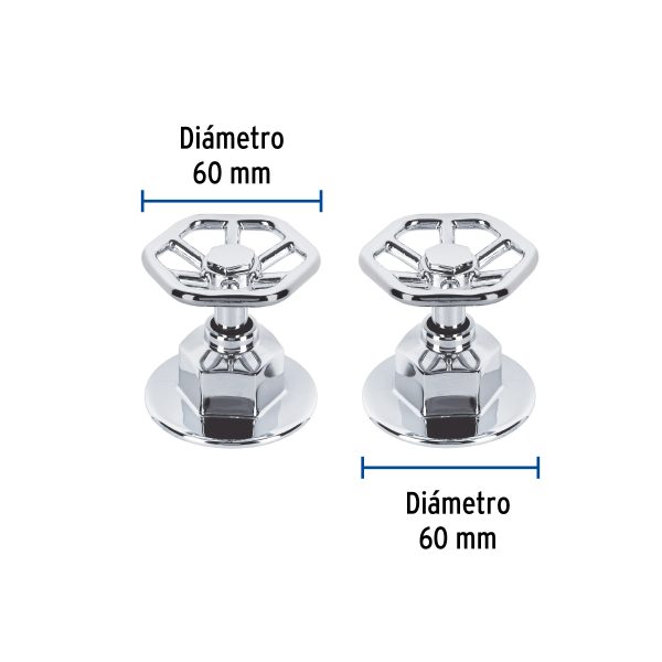 46878 - Juego de 2 manerales para regadera, volante, cromo, Tubig