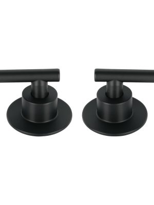46877 - Juego de 2 manerales para regadera, palanca, negro, Tubig