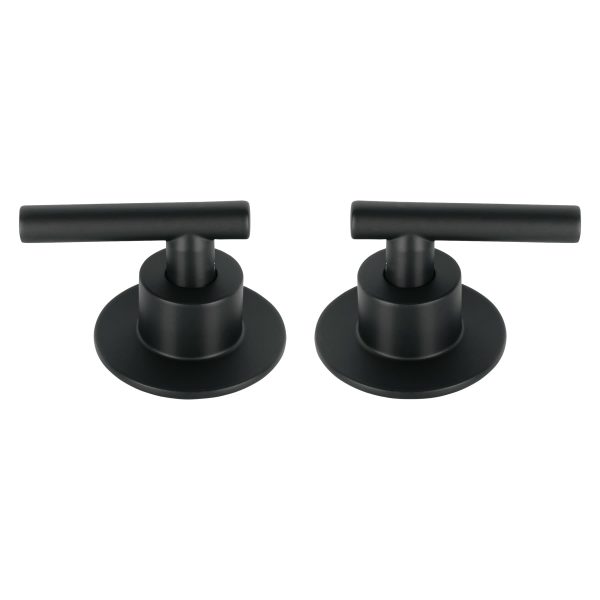 46877 - Juego de 2 manerales para regadera, palanca, negro, Tubig