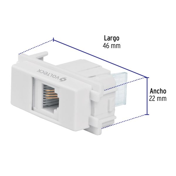 48140 - Toma de teléfono, línea Italiana, color blanco, Volteck