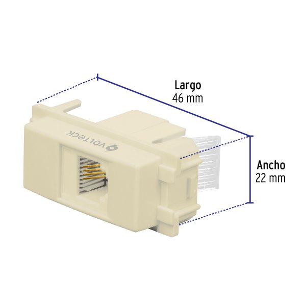 48105 - Toma de teléfono, línea Italiana, color marfil, Volteck