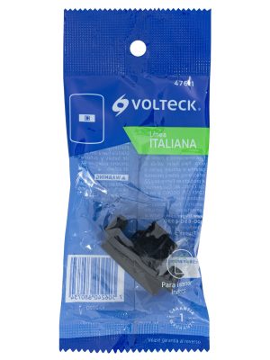 47611 - Toma de teléfono, línea Italiana, color negro, Volteck