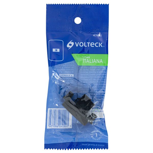 47611 - Toma de teléfono, línea Italiana, color negro, Volteck