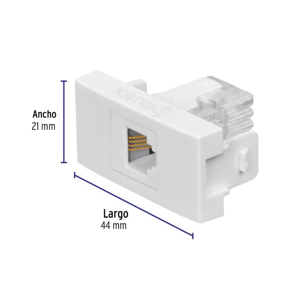 48327 - Toma de teléfono, línea Oslo, color blanco, Volteck