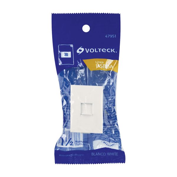 47951 - Toma de teléfono blanco de 1.5 módulos, línea Lisboa