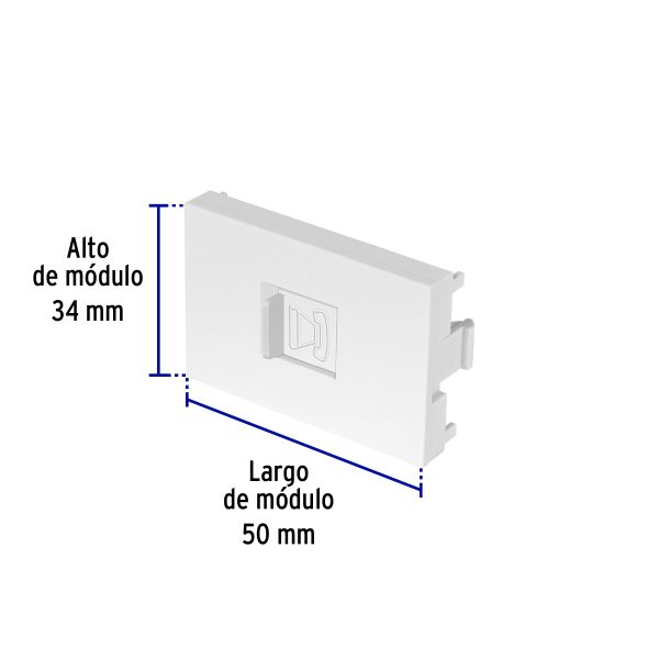 47951 - Toma de teléfono blanco de 1.5 módulos, línea Lisboa