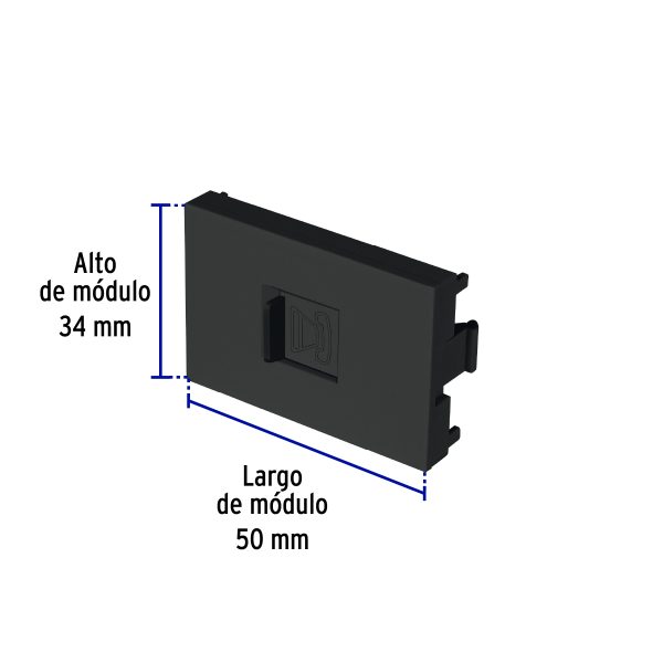 47884 - Toma de teléfono negro de 1.5 módulos, línea Lisboa, Volteck