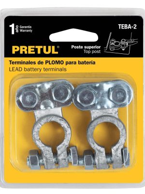 23041 - Blíster 2 terminales p/batería, plomo poste superior, Pretul
