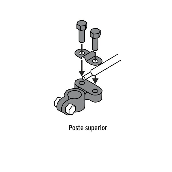 23042 - Blíster 2 terminales p/batería, latón poste superior, Pretul