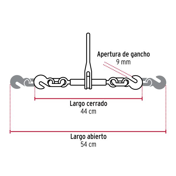 44907 - Tensor cadena con matraca, 1/4'- 5/16',FIERO
