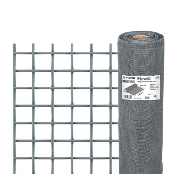 44981 - Rollo de 30 m x 1.05 m malla mosquitera fibra de vidrio gris