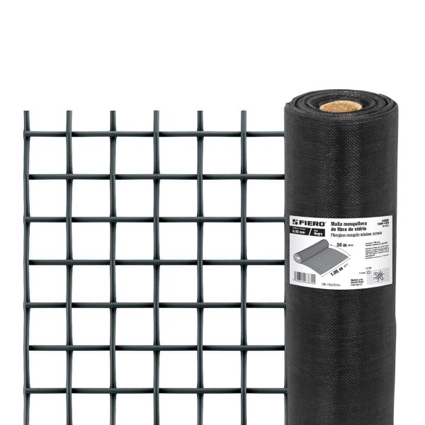 44995 - Rollo de 30 m x 1.05m malla mosquitera fibra de vidrio negra