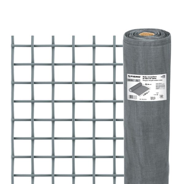 44983 - Rollo de 30 m x 1.5 m malla mosquitera fibra de vidrio gris