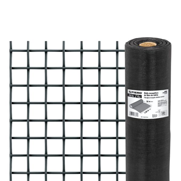 44997 - Rollo de 30 m x 1.5 m malla mosquitera fibra de vidrio negra