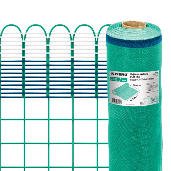 44956 - Rollo de 30 m x 1.7 m de malla mosquitera plástica verde