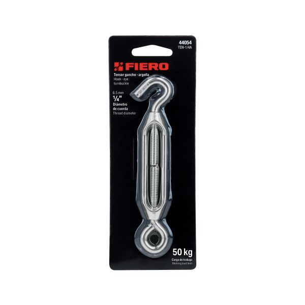 44054 - Tensor zinc 1/4' gancho-argolla, Fiero