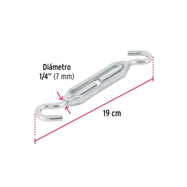 44061 - Tensor zinc 1/4' gancho-gancho, Fiero