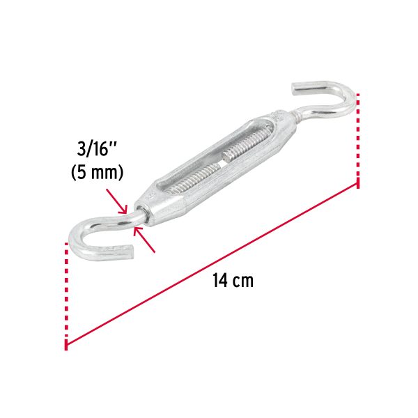 44060 - Tensor zinc 3/16' gancho-gancho, Fiero