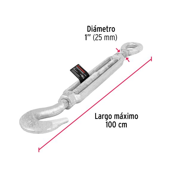 44071 - Tensor forjado 1' gancho-argolla, Fiero