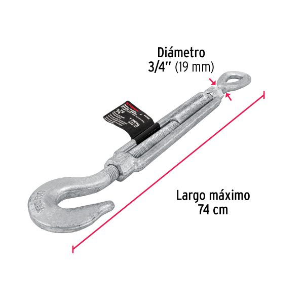 44069 - Tensor forjado 3/4' gancho-argolla, Fiero