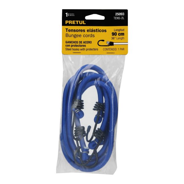 TENS-2LE1.jpg 25093 - Bolsa con 2 tensores elásticos azules de 90 cm, Pretul