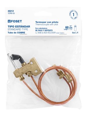 49212 - Termopar con piloto, tubo de cobre, 60 cm, Foset