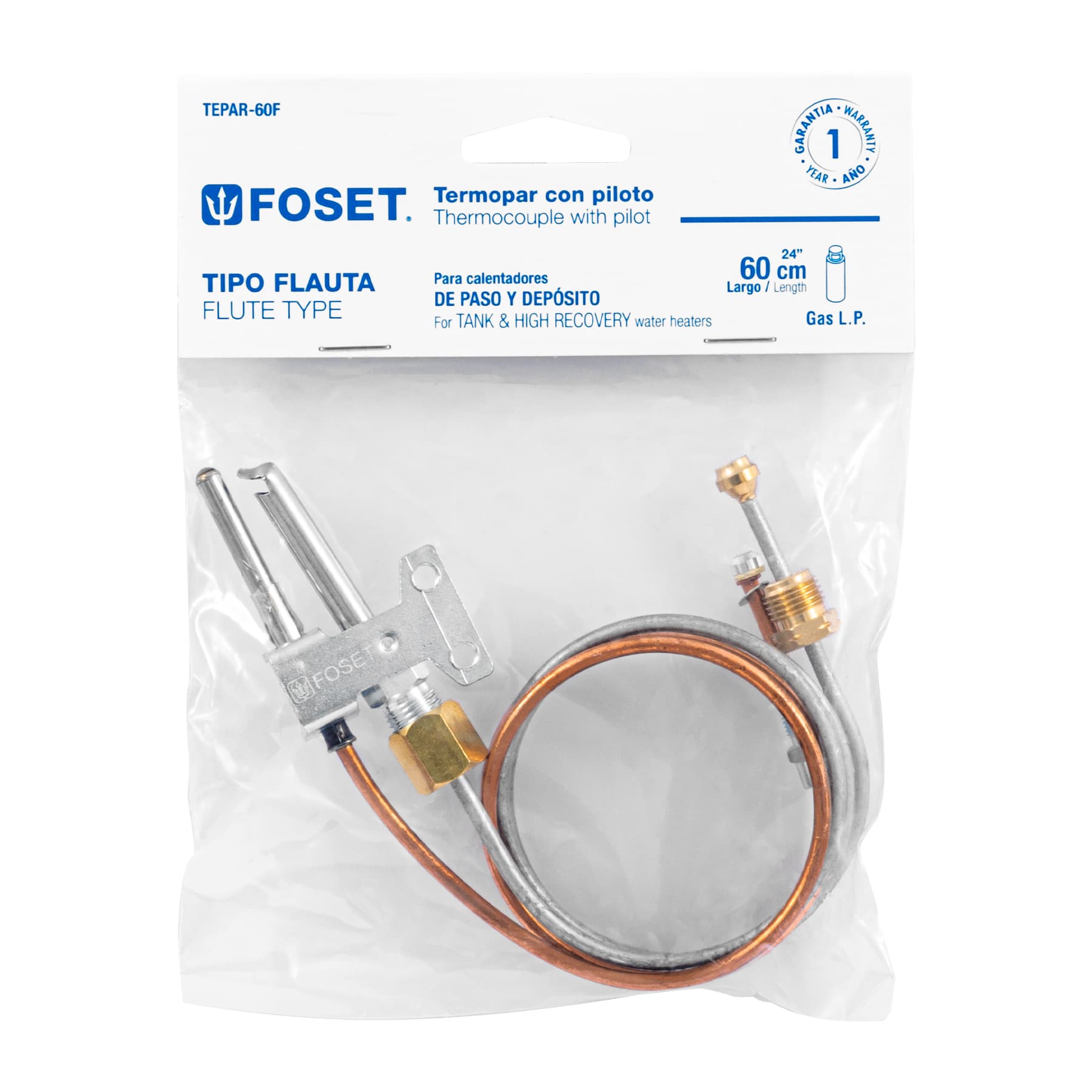 46148 - Termopar tipo flauta, 60 cm, Foset - Corsed Ferretería y ...