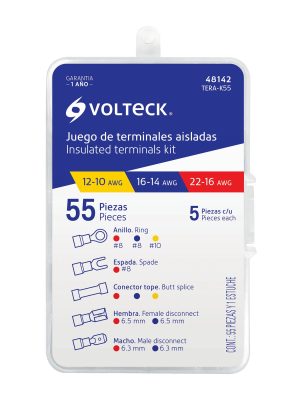 48142 - Juego de 55 terminales aisladas para cable, Volteck