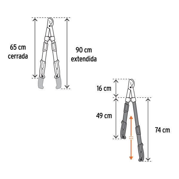 TEX-122FC3.jpg 103838 - Tijera para ramas altas, mangos extensibles, TRUPER