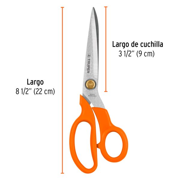 18494 - Tijera 8-1/2' de acero inoxidable para costura, TRUPER