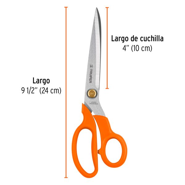 18495 - Tijera 9-1/2' de acero inoxidable para costura, TRUPER