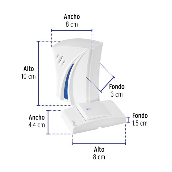 29915 - Timbre inalámbrico de pilas, 36 tonos, VOLTECK BASIC