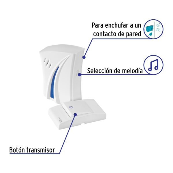 29916 - Timbre inalámbrico con clavija, 36 tonos, VOLTECK BASIC