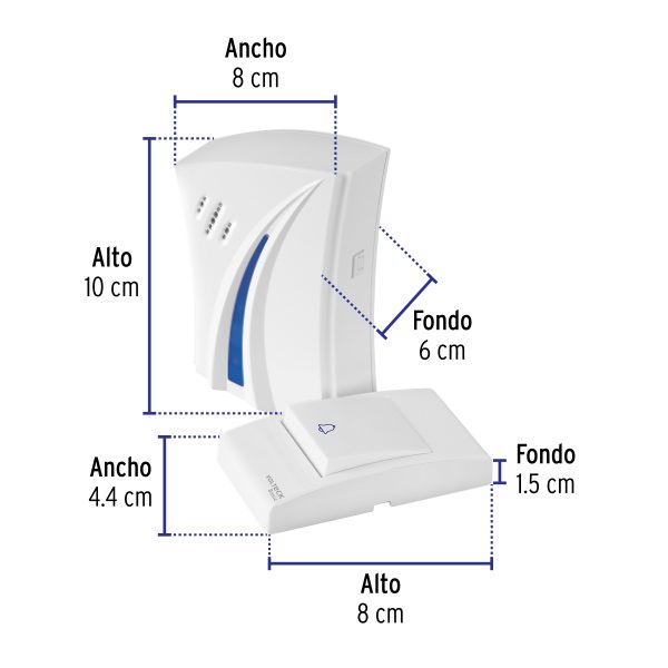 29916 - Timbre inalámbrico con clavija, 36 tonos, VOLTECK BASIC