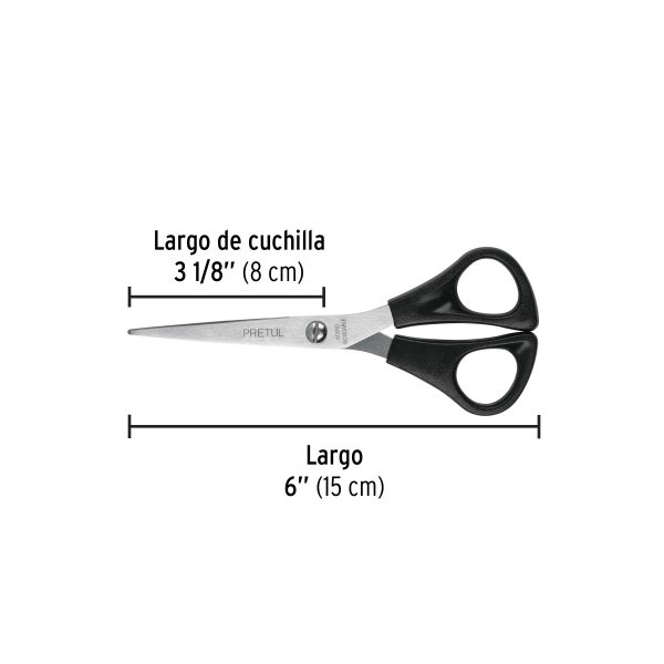 23187 - Tijera 6' de acero inoxidable para casa y oficina, PRETUL