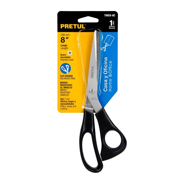 23185 - Tijera 8' de acero inoxidable para casa y oficina, PRETUL
